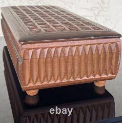 VINTAGE MCM Geometric Marquetry REUGE MUSIC BOX 72/3 Saint Croix RARE Works