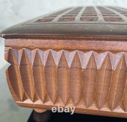 VINTAGE MCM Geometric Marquetry REUGE MUSIC BOX 72/3 Saint Croix RARE Works