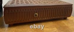 VINTAGE MCM Geometric Marquetry REUGE MUSIC BOX 72/3 Saint Croix RARE Works