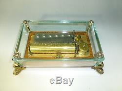 VINTAGE REUGE 72 MUSIC BOX CRYSTAL CLEAR GLASS CASE 5TH, 6TH, 9TH symphony