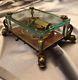 VINTAGE REUGE BEVELED GLASS MUSIC BOX with Dolphin Feet