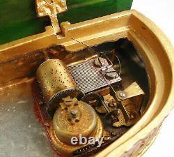 VINTAGE REUGE MUSIC BOX PIANO With BAKELITE LID JEWELRY TRINKET CIGARETTE BOX CASE