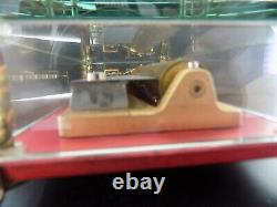 VINTAGE REUGE MUSIC BOX SAINTE CROIX CRYSTAL CLEAR GLASS 3/72 With DOLPHIN LEGS