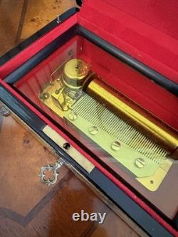 VINTAGE Reuge Sainte Croix CH 4 / 50 Music Box Switzerland Tested And Works