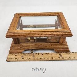 VINTAGE Reuge The Rose Beveled Glass Top Wood Swiss Movement Musical Box