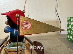 VINTAGE STEINBACH FISHERMAN w REUGE Wind Up OVER THE WAVES S767 ANGLER IN BOAT