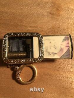 VIntage Refuge Ste Croix, Swiss Made, Musical Box Keychain With Photo Holder