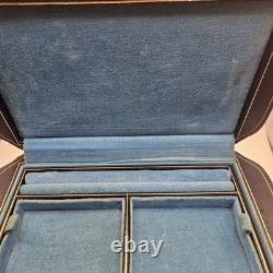 VNTG Italian Upholstered Jewelry REUGE Music Box Plays Love Story Lock & Key