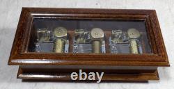 VTG 1970s Reuge 3 Song Music Box Feelings Yesterday Misty Swiss Movements EJB