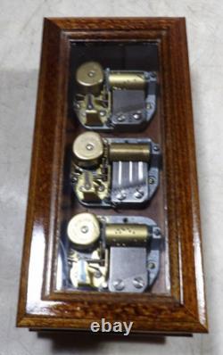 VTG 1970s Reuge 3 Song Music Box Feelings Yesterday Misty Swiss Movements EJB