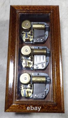 VTG 1970s Reuge 3 Song Music Box Feelings Yesterday Misty Swiss Movements EJB