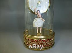 VTG Ballerina Musical Alarm Clock Reuge Dancing Music Box Clock (Watch Video)