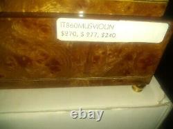 VTG Extraordinary Large Italian Inlaid Wood Jewel Reuge Music Box, no key, new