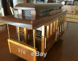 VTG Handmade Wood Art Model Left Heart San Francisco Streetcar REUGE Music Box