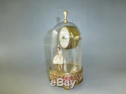 VTG Musical Ballerina Automaton Alarm Clock Reuge Dancing Music Box (See Video)