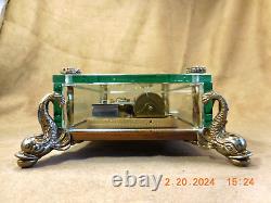 VTG REUGE 72 NOTE BRONZE DOLPHIN FOOTED CRYSTAL BOX With ROSEWOOD BASE (SEE VIDEO)