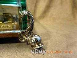 VTG REUGE 72 NOTE BRONZE DOLPHIN FOOTED CRYSTAL BOX With ROSEWOOD BASE (SEE VIDEO)