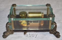 VTG REUGE MUSIC BOX GLASS CRYSTAL CLEAR CASE DOLPHIN LEGS 36 NOTE 2 SONG Love S