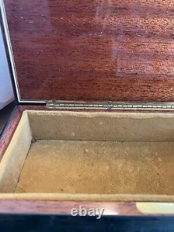 VTG REUGE MUSIC JEWELRY BOX INLAID WOOD WORKING THE ENTERTAINER 10.5x4.5