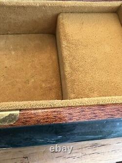 VTG REUGE MUSIC JEWELRY BOX INLAID WOOD WORKING THE ENTERTAINER 10.5x4.5