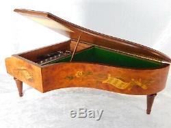 VTG REUGE PIANO 3/72 NOTE BEETHOVEN Italian INLAY BURL WOOD CYLINDER MUSIC BOX