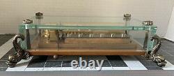 VTG Reuge 3/72 Notes Music Box Clear Glass Case with Dolphin Legs 3 Mozart songs
