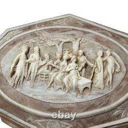VTG Reuge Incolay Beige Stone Music Jewelry Box Can't Help Falling in Love HTF