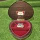 VTG Reuge Italian Handmade Wooden Music Box Sorentto Pink Heart Shaped Box EUC