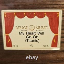 VTG Reuge Italian Handmade Wooden Music Box Sorentto Pink Heart Shaped Box EUC