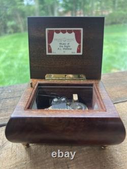 VTG Reuge Music Box Burlwood Inlay Plays Music of the Night Swiss Model 6309