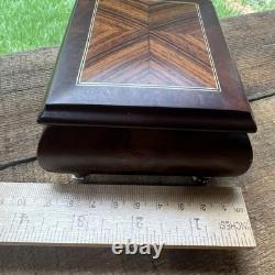 VTG Reuge Music Box Burlwood Inlay Plays Music of the Night Swiss Model 6309