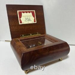 VTG Reuge Music Box Burlwood Inlay Plays Music of the Night Swiss Model 6309