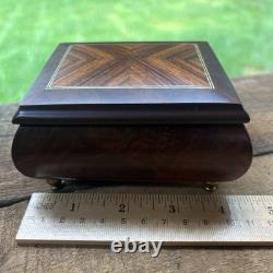 VTG Reuge Music Box Burlwood Inlay Plays Music of the Night Swiss Model 6309