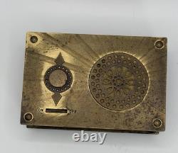 VTG Reuge Swiss Brass Sunburst Music Box 18 Note Tested Works Blue Danube 496