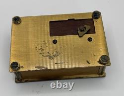 VTG Reuge Swiss Brass Sunburst Music Box 18 Note Tested Works Blue Danube 496