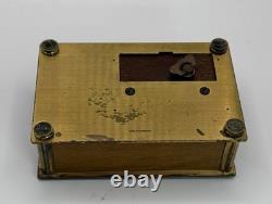VTG Reuge Swiss Brass Sunburst Music Box 18 Note Tested Works Blue Danube 496