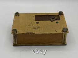 VTG Reuge Swiss Brass Sunburst Music Box 18 Note Tested Works Blue Danube 496
