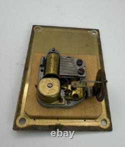 VTG Reuge Swiss Brass Sunburst Music Box 18 Note Tested Works Blue Danube 496