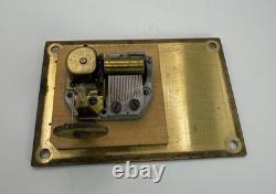 VTG Reuge Swiss Brass Sunburst Music Box 18 Note Tested Works Blue Danube 496