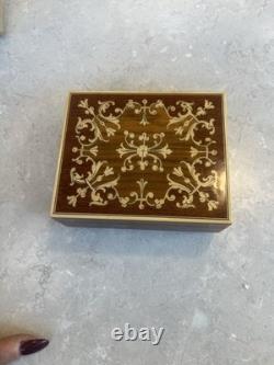 VTG Reuge Swiss Inlaid Wood Jewelry Music Box WORKS Made In Switzerland PRISTINE VTG Reuge Swiss Inlaid Wood Jewelry Music Box WORKS Made In Switzerland PRISTINE