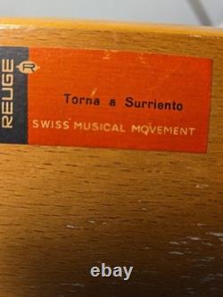 VTG Reuge Torna A Sorrento Swiss Musical Movement Jewelry Music Box Withkey