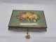 VTG Swiss Reuge Green Floral Wood Inlay Music Box. New York New York. With key