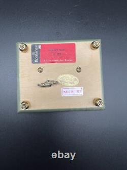 VTG Swiss Reuge Green Floral Wood Inlay Music Box Unchained Melody ITALY