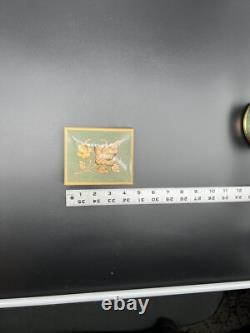 VTG Swiss Reuge Green Floral Wood Inlay Music Box Unchained Melody ITALY