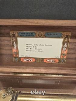 VTG Swiss Reuge Saint-Croix 976 ABCF 4/50 Wooden Music Box Tested Working (7)