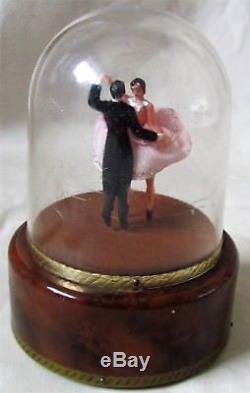 Very Nice Vintage Reuge Dancing Couple Ballerina Music Box Automaton