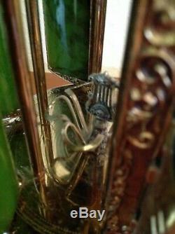 Vintage 14 Italian Onyx/Marble Brass Carousel Music Box CigaretteHolderGVC