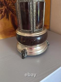 Vintage 1940's Onyx Carousel Music Box Italy 6 Lipstick holder plays Love Story