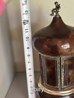 Vintage 1940's Onyx Carousel Music Box Italy 6 Lipstick holder plays Love Story