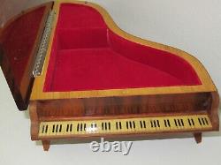 Vintage 1950's Italy REUGE Grand Piano Musical Jewelry Box Swiss Movement Unused